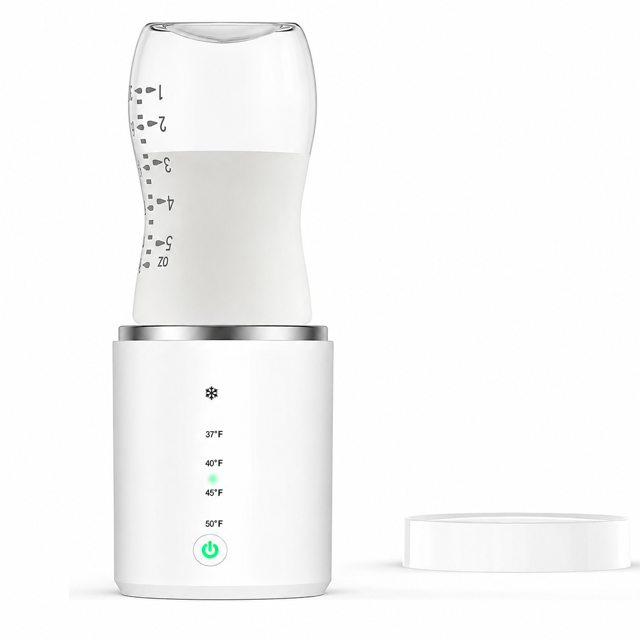 chauffe biberon nomade blanc sur table.