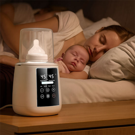 chauffe biberon sur table maman bebe dorment biberon chauffe.