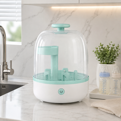 elegant sterilisateur biberon sur comptoir moderne.