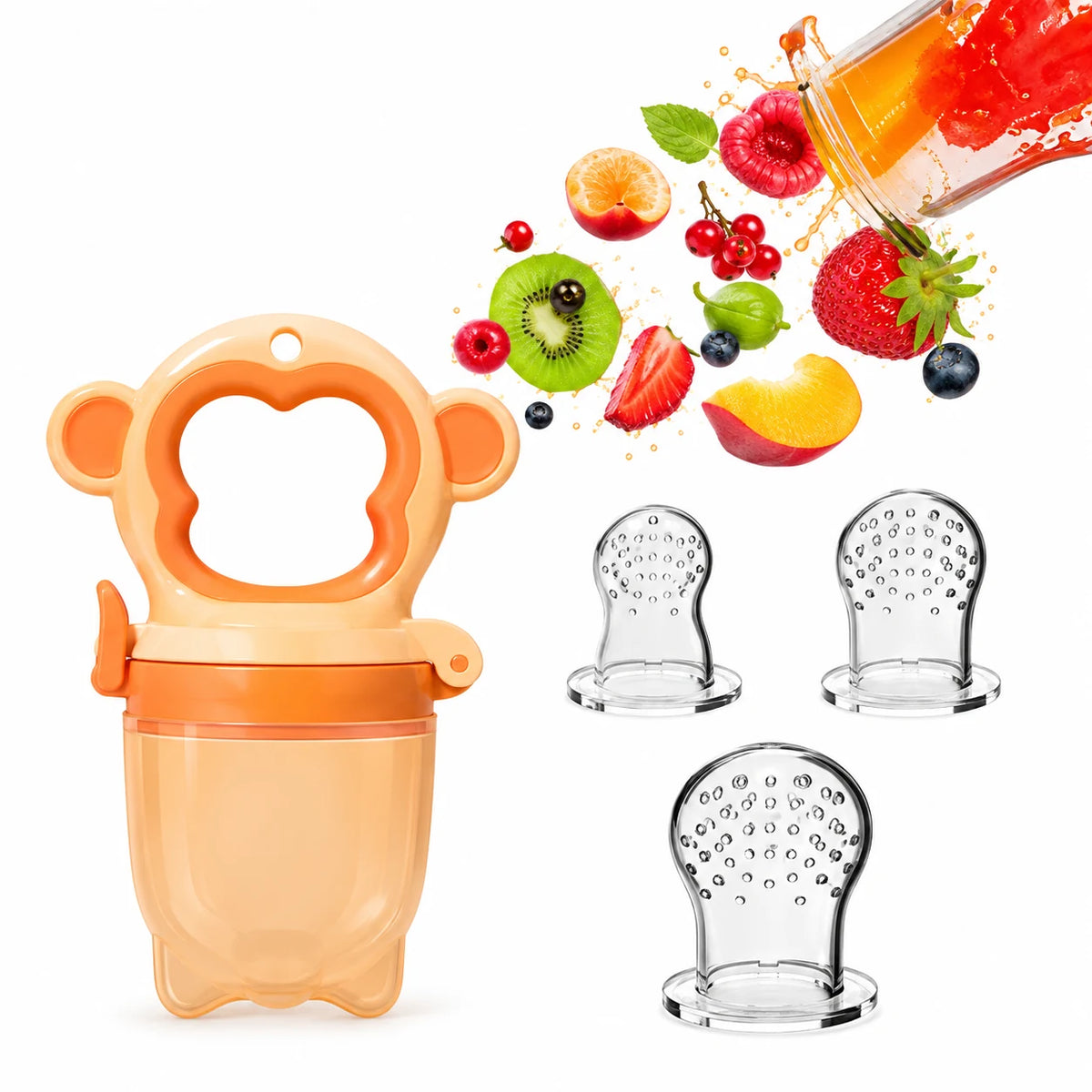 grignoteuse bebe orange avec tete s m l