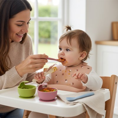 Cuillère bébé | Ergonomique Silicone Souple - Mon paradis bébé