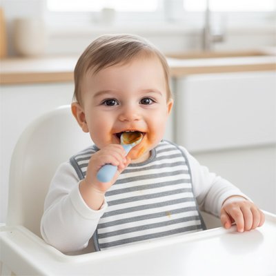 Cuillère bébé | Ergonomique Silicone Souple - Mon paradis bébé