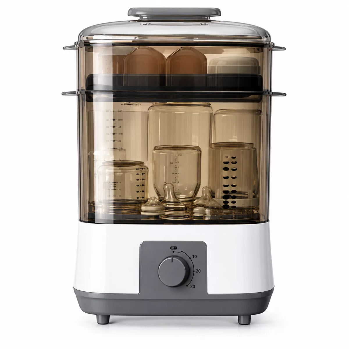 sterilisateur a biberon moderne transparent.