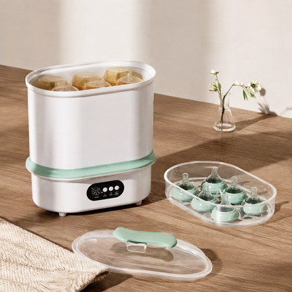 sterilisateur biberon au design  vert.