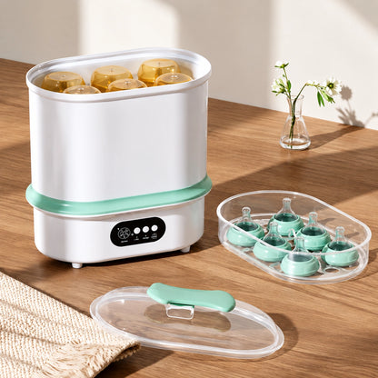 sterilisateur biberon au design vert.