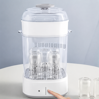 sterilisateur biberon transparent moderne.